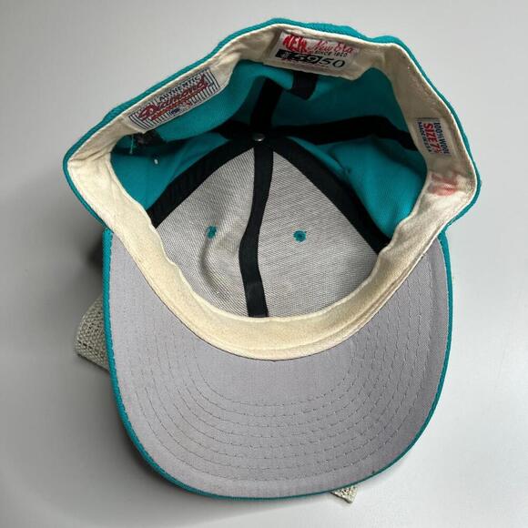 Vintage 90s Florida Marlins New Era 5950 Wool Fitted Cap 7 3/8 MLB Diamond USA - Picture 3 of 8